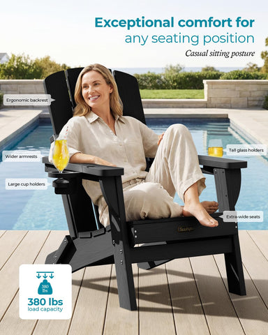 SUUNYN Adirondack chair cup-holder keeps drinks within reach during gatherings