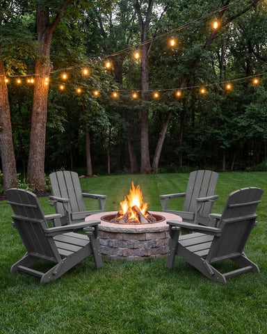SUUNYN folding Adirondack chair in folded form for easy storage and transport.