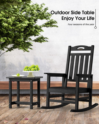 SUUNYN easy-assembly outdoor table with included tool.