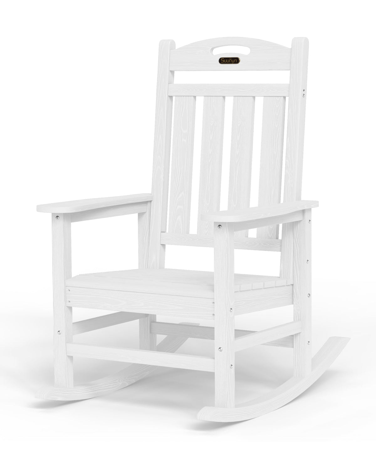 SUUNYN rocking chair with high back delivers full back support for lounging