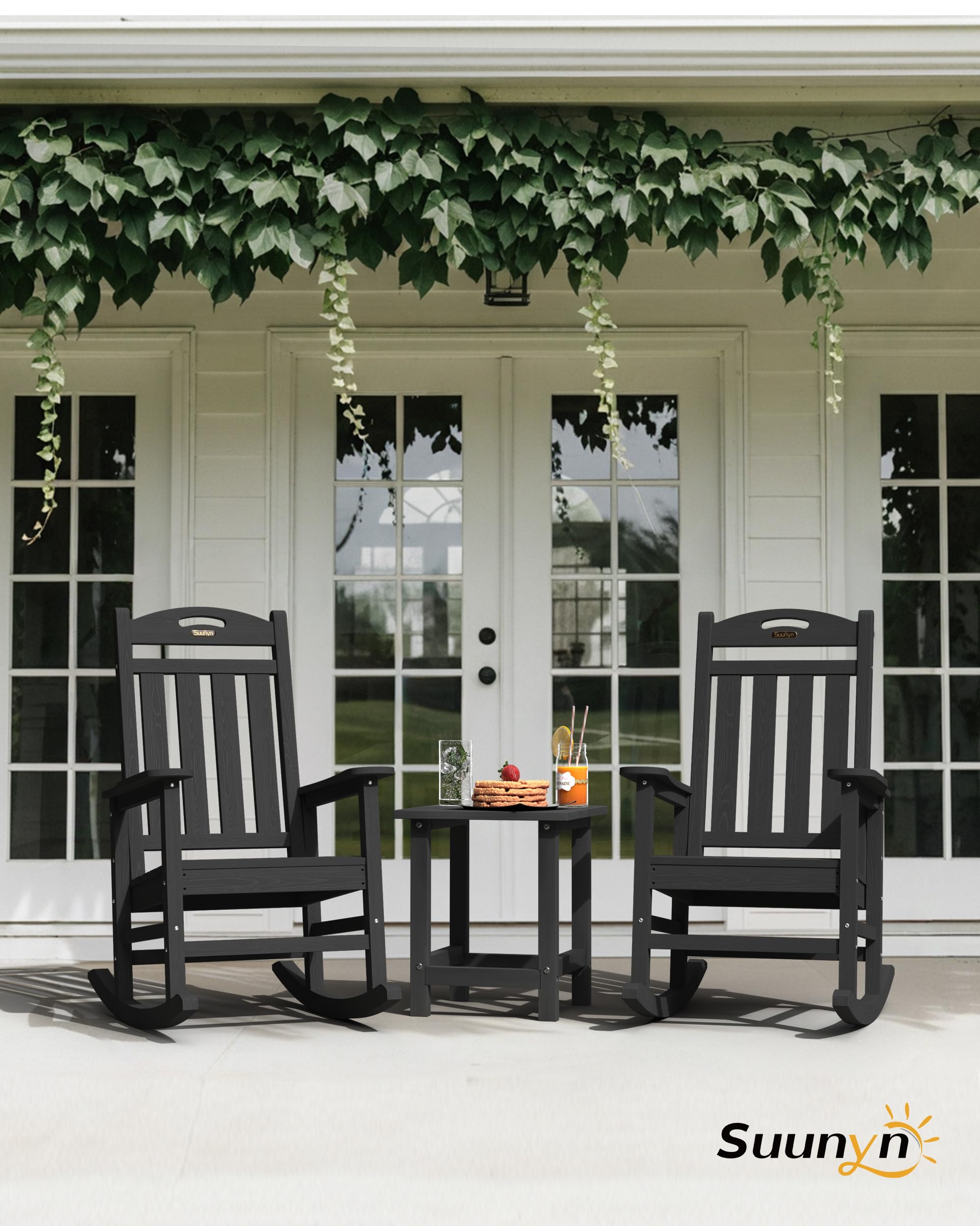 SUUNYN weather-resistant HDPE resists sun and rain for lasting outdoor use.