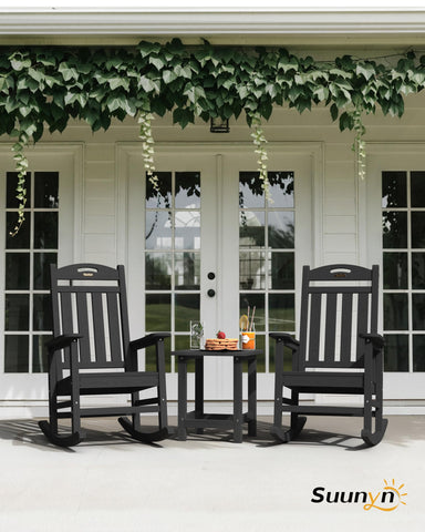SUUNYN weather-resistant HDPE resists sun and rain for lasting outdoor use.