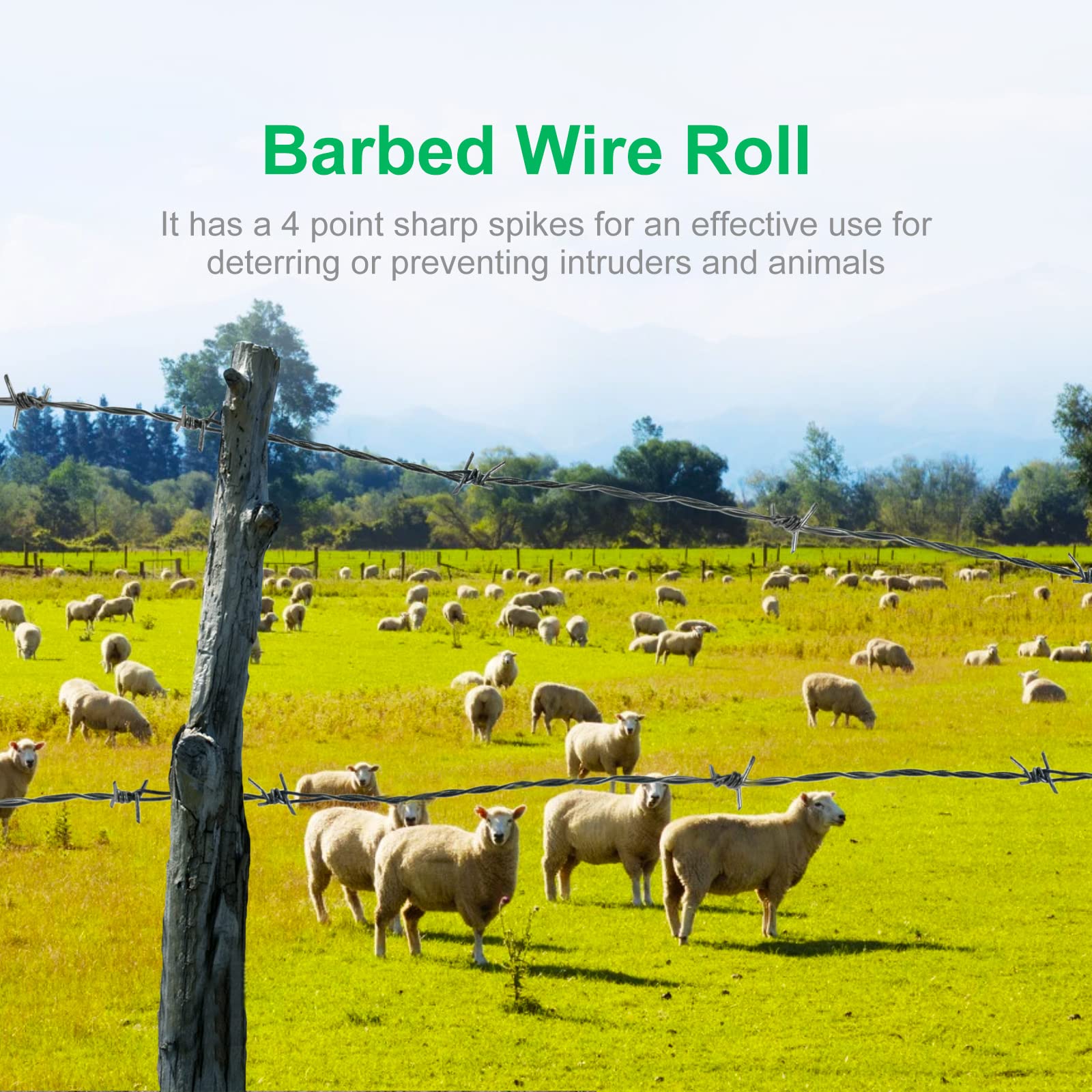 Suvunpo 50ft barbed wire length suitable for various outdoor uses