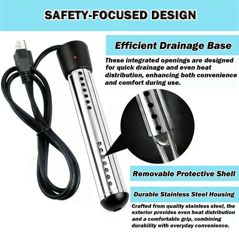 Suwdjpwo submersible heater warming a small pool safely.