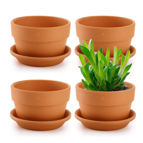 Suwimut 4-inch terracotta pot with drainage hole for healthy roots