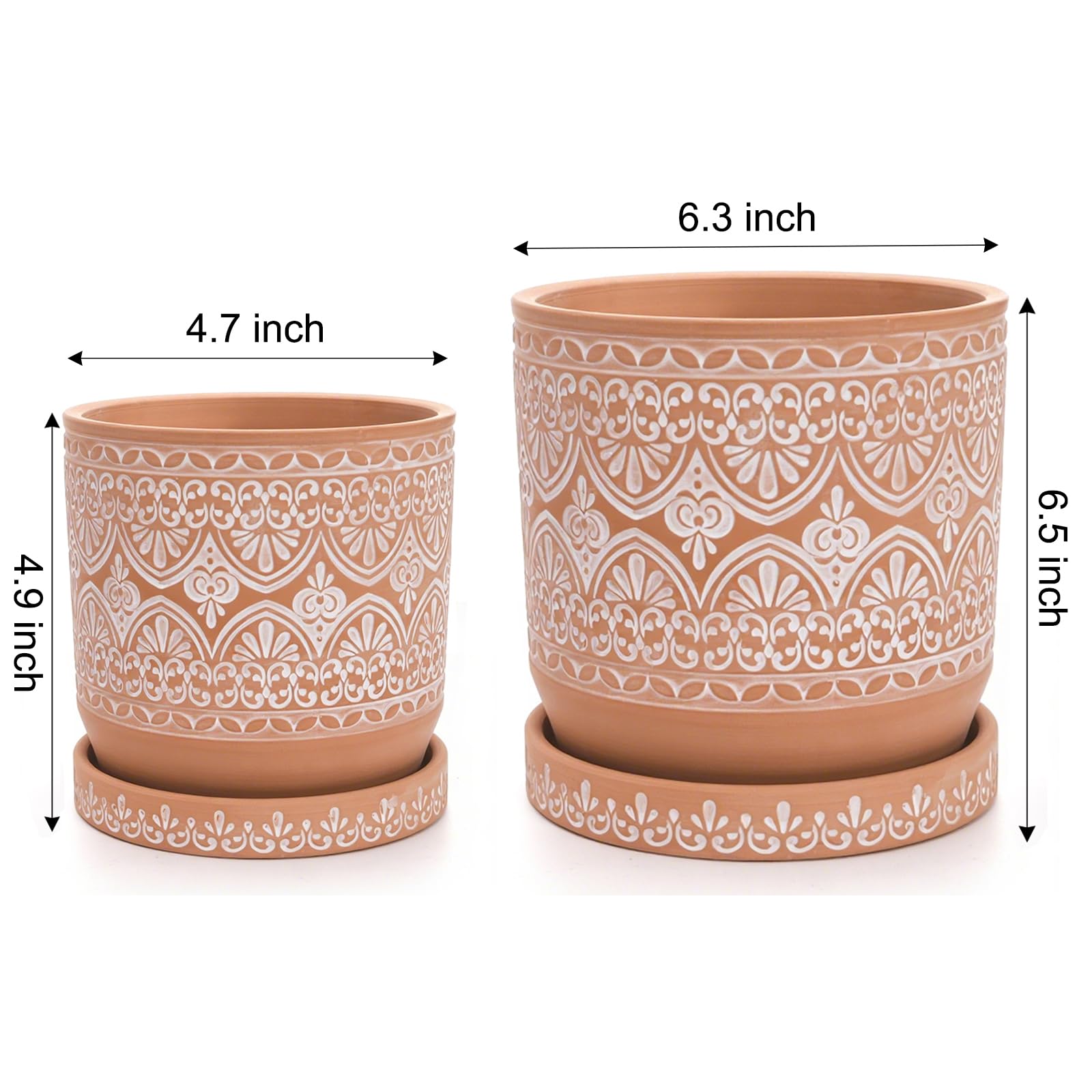 Suwimut 4-inch terracotta pot ideal for succulents and desk plants.