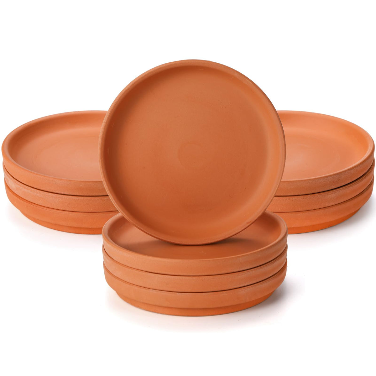 Suwimut terracotta saucer 6-inch, exterior view, catches excess water.