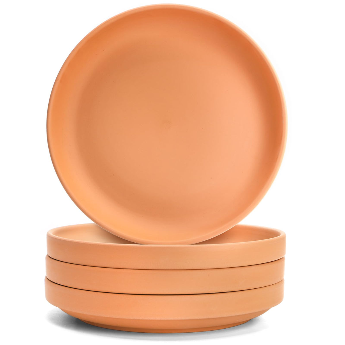 Suwimut terracotta saucer with 9-inch outer diameter protects pots and surfaces.