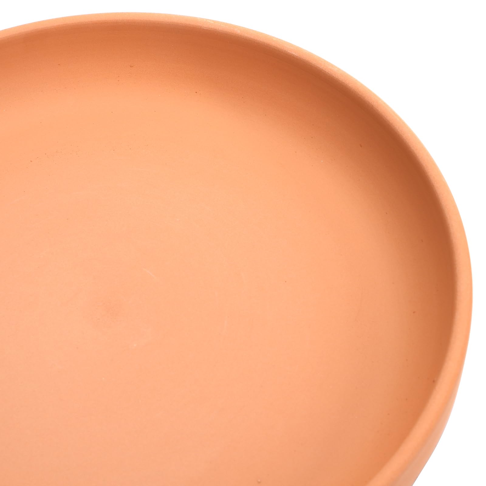 Suwimut terracotta saucer texture is porous for moisture balance.