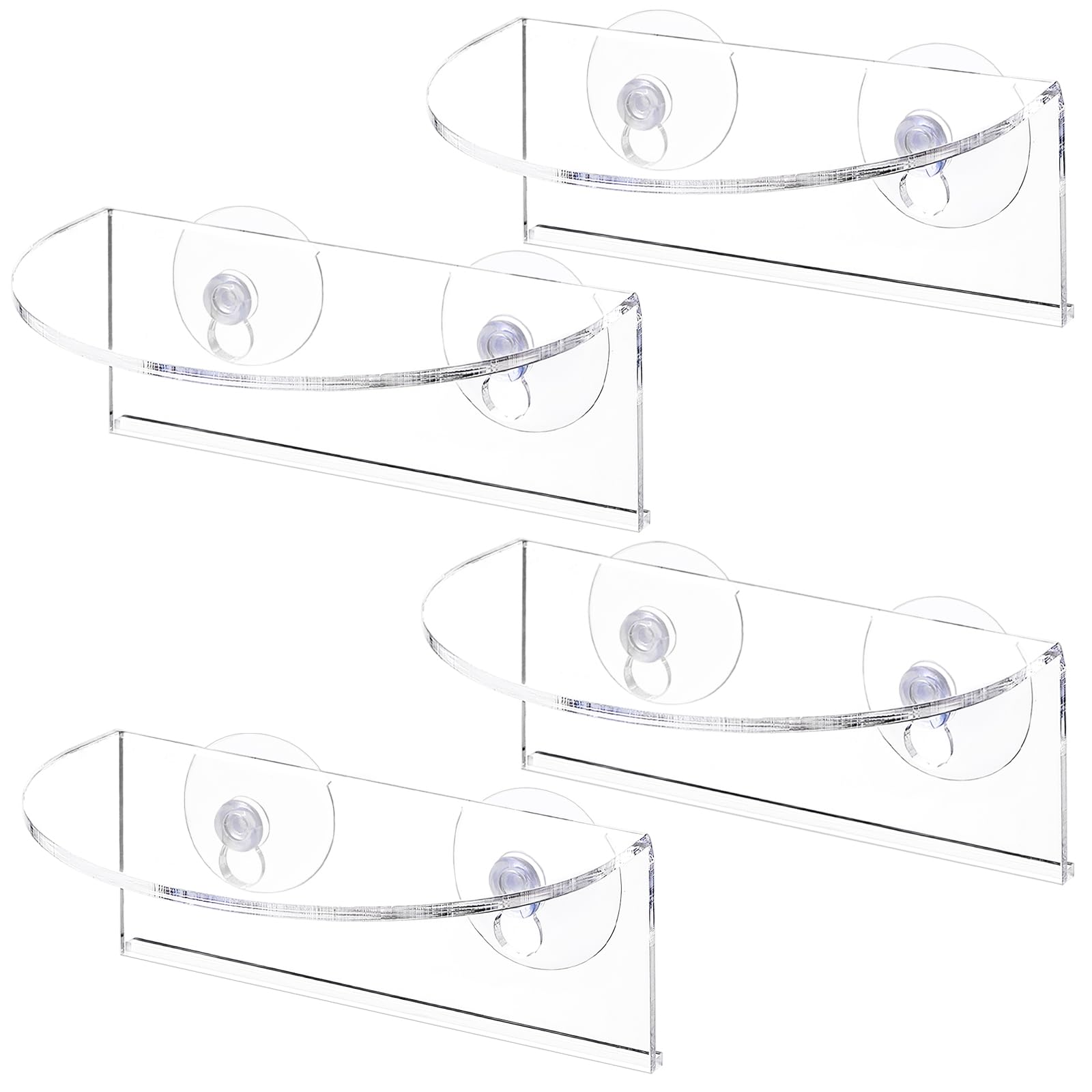 Suwimut window shelf floating ledge in clear acrylic displaying small plants for space-saving display