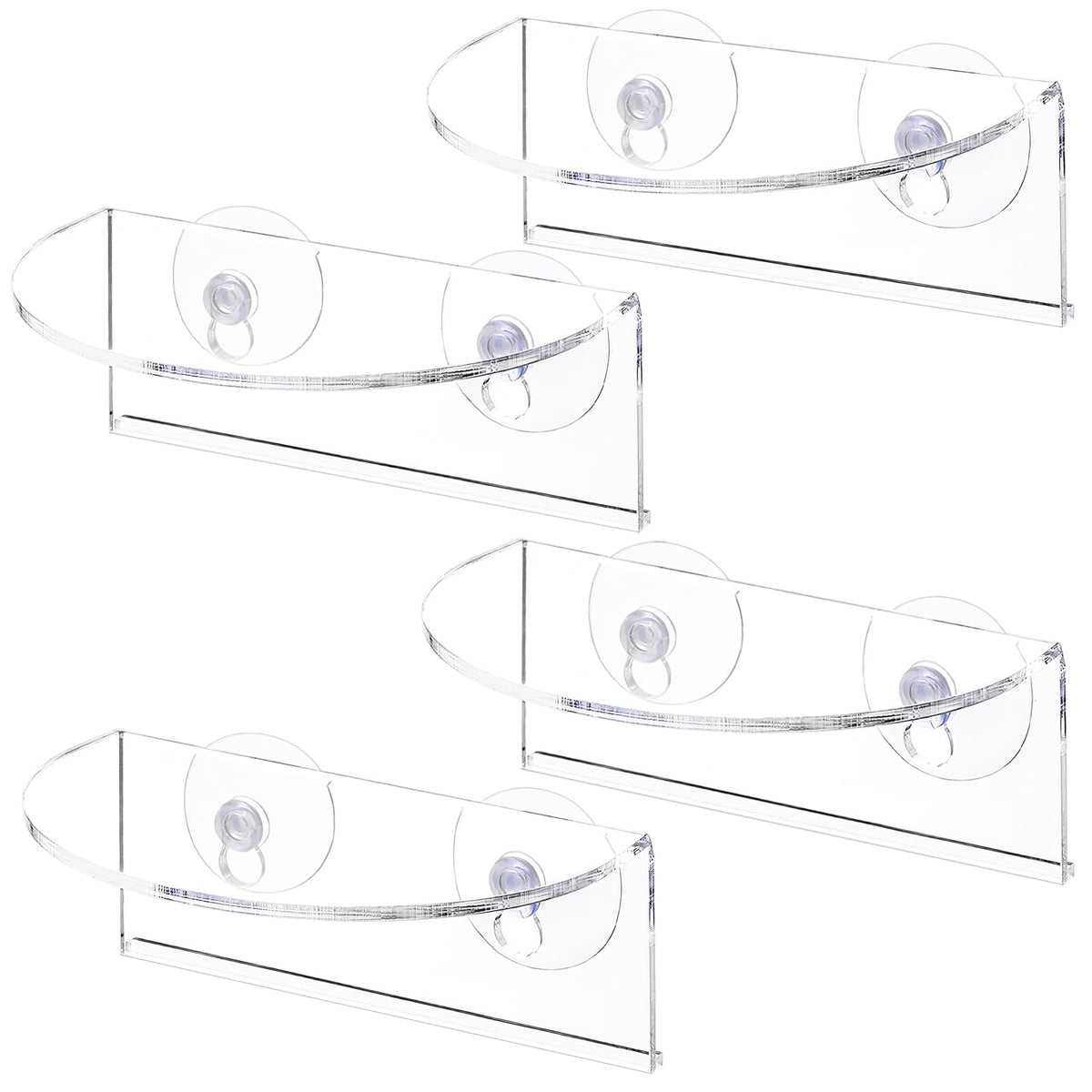 Suwimut window shelf floating ledge in clear acrylic displaying small plants for space-saving display