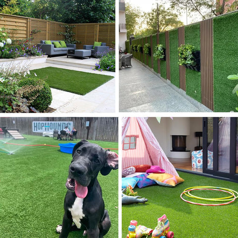 SUWUYUE easy-clean grass turf, rinse and air dry for maintenance.