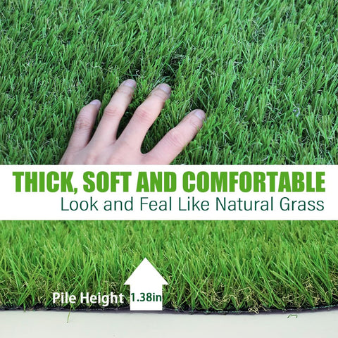 SUWUYUE pet-friendly artificial grass rug, ideal for easy cleanup after play.