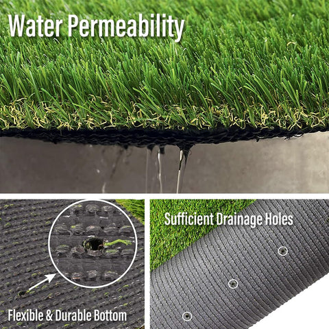 SUWUYUE realistic synthetic lawn carpet enhances outdoor greenery and space.
