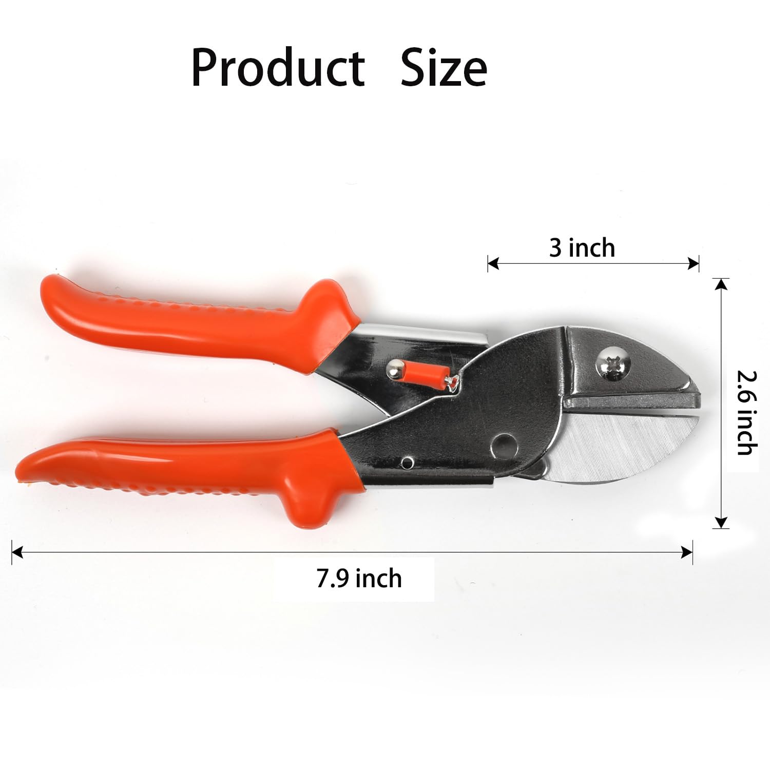 SuyncYi garden shears cutting a small branch with a sharp blade.
