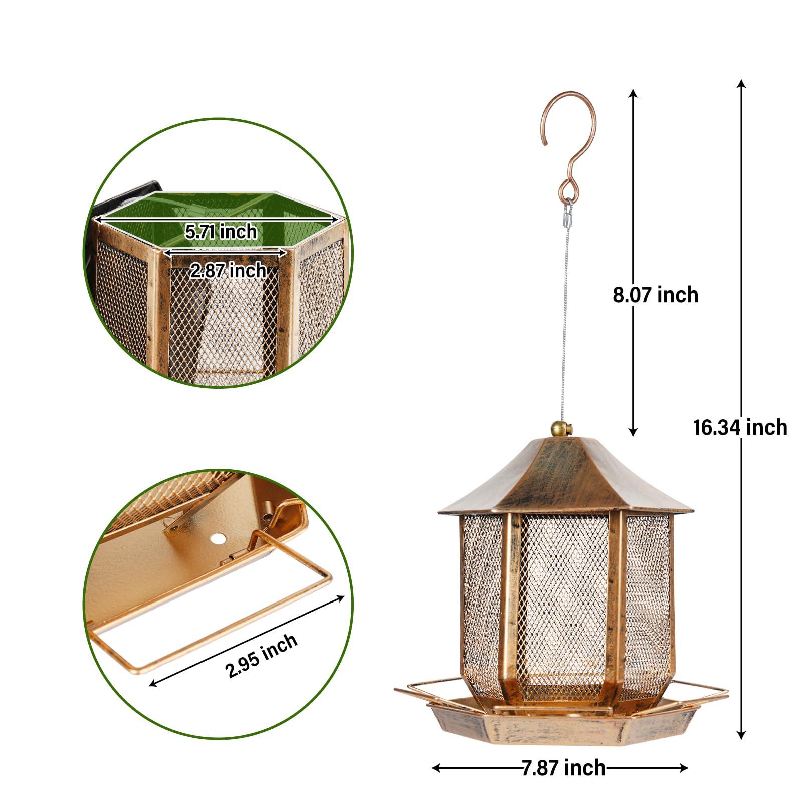Suyue Y bird feeder dry seed tray keeps kernels dry for healthier birds.