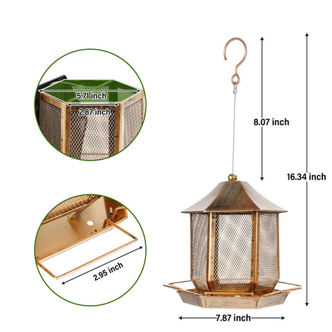 Suyue Y bird feeder dry seed tray keeps kernels dry for healthier birds.
