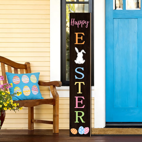 Suzejhe Easter porch sign vertical 47-2in height ideal for front entry.