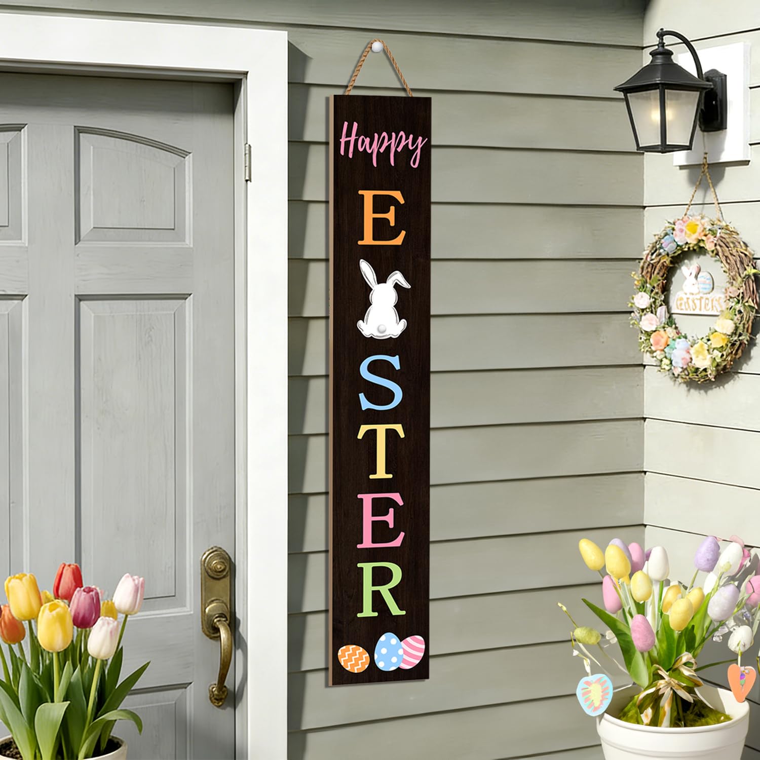 Suzejhe Easter sign makes a thoughtful spring gift for homes.