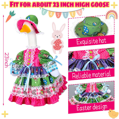 Suzile Easter rabbit goose outfit hat and skirt close-up, festive Easter look.