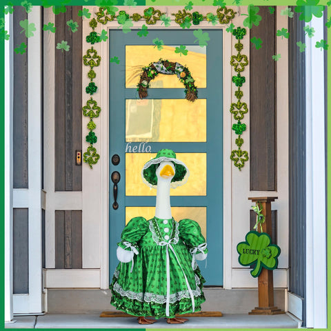 Suzile garden decor goose outfit adds whimsy to outdoor spaces