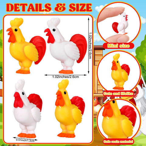 Suzile yellow resin cock figurine adds playful color to shelves and displays.