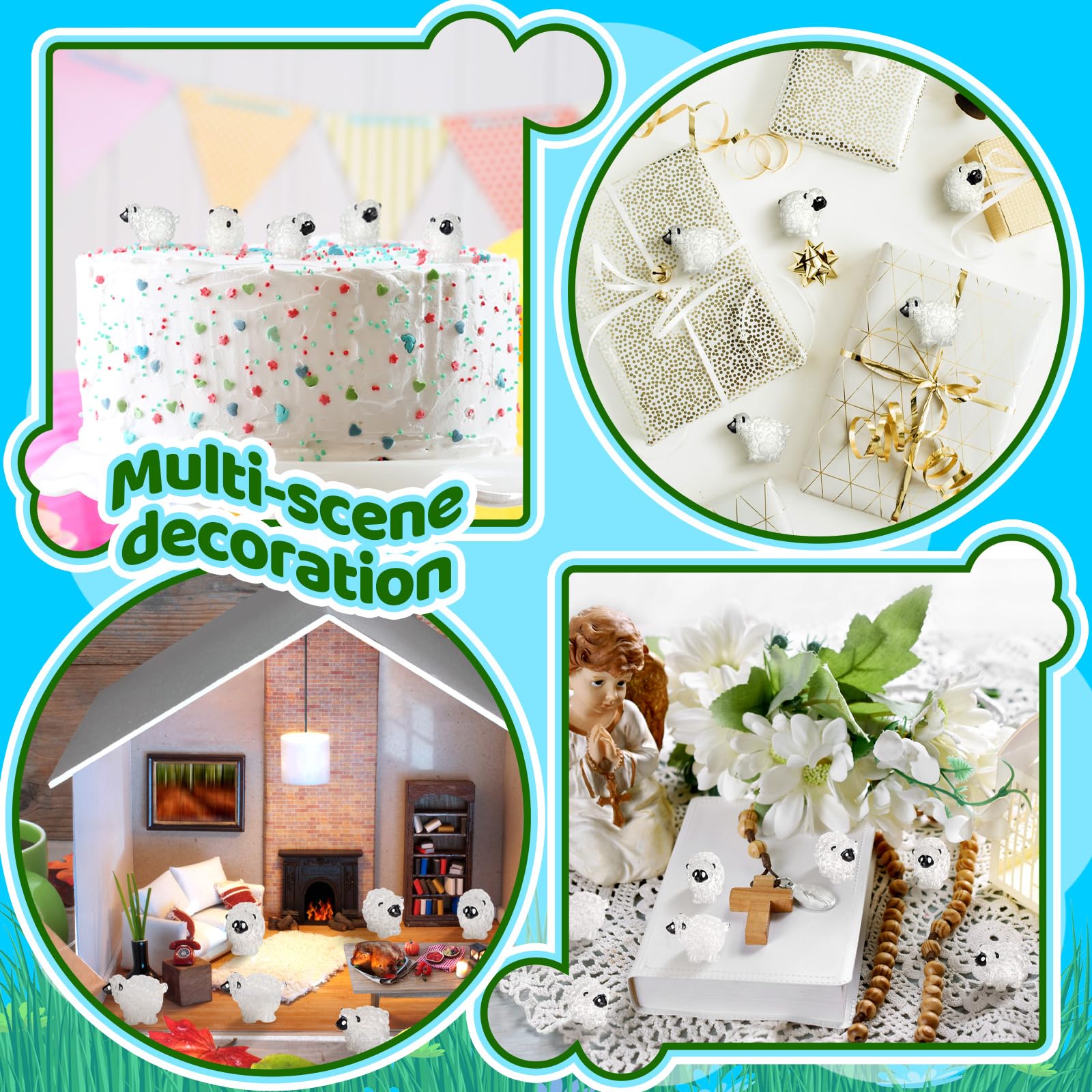 Suzile mini sheep cake topper and desk decor for playful displays.