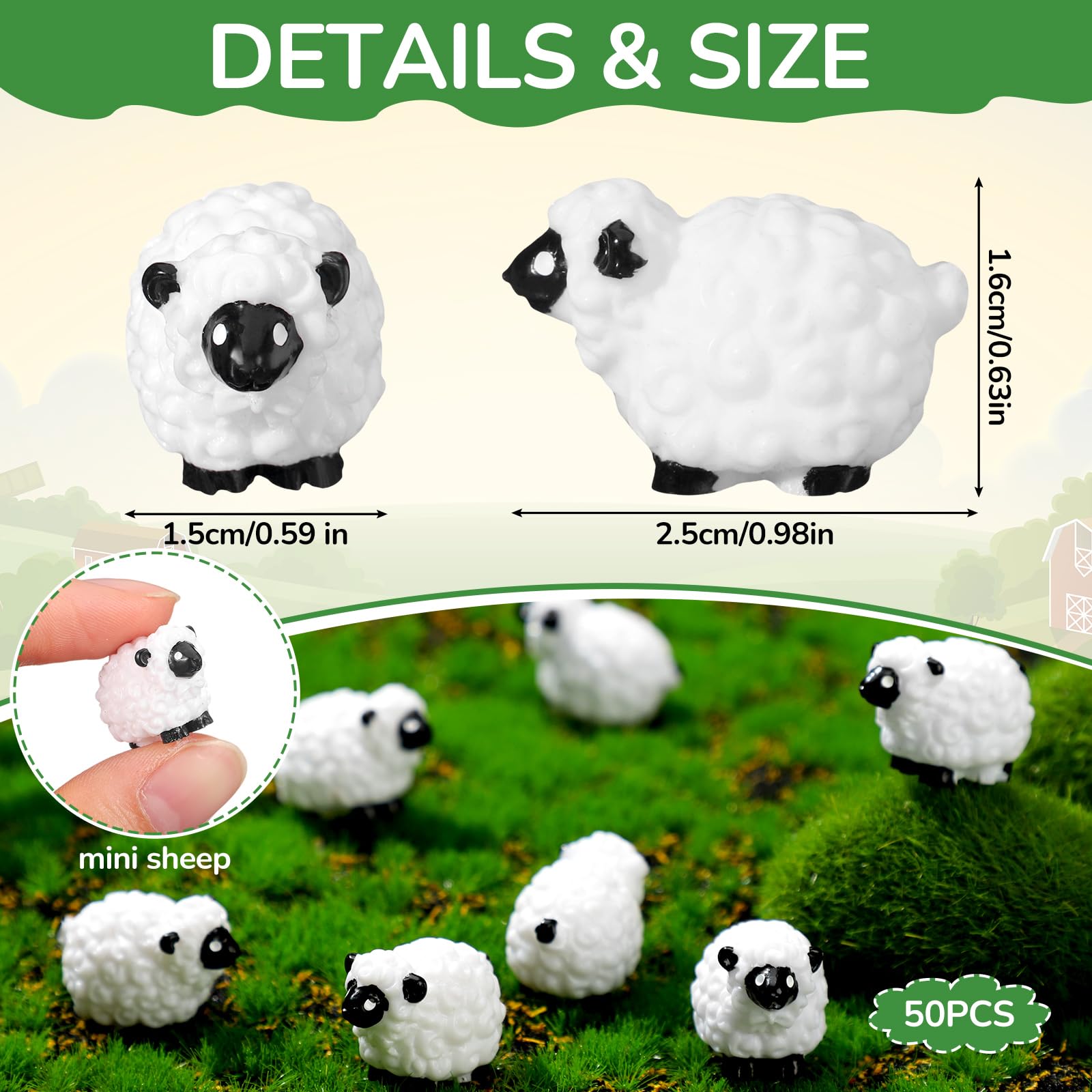 Suzile mini sheep garden decor brightens pots and fairy-tale landscapes