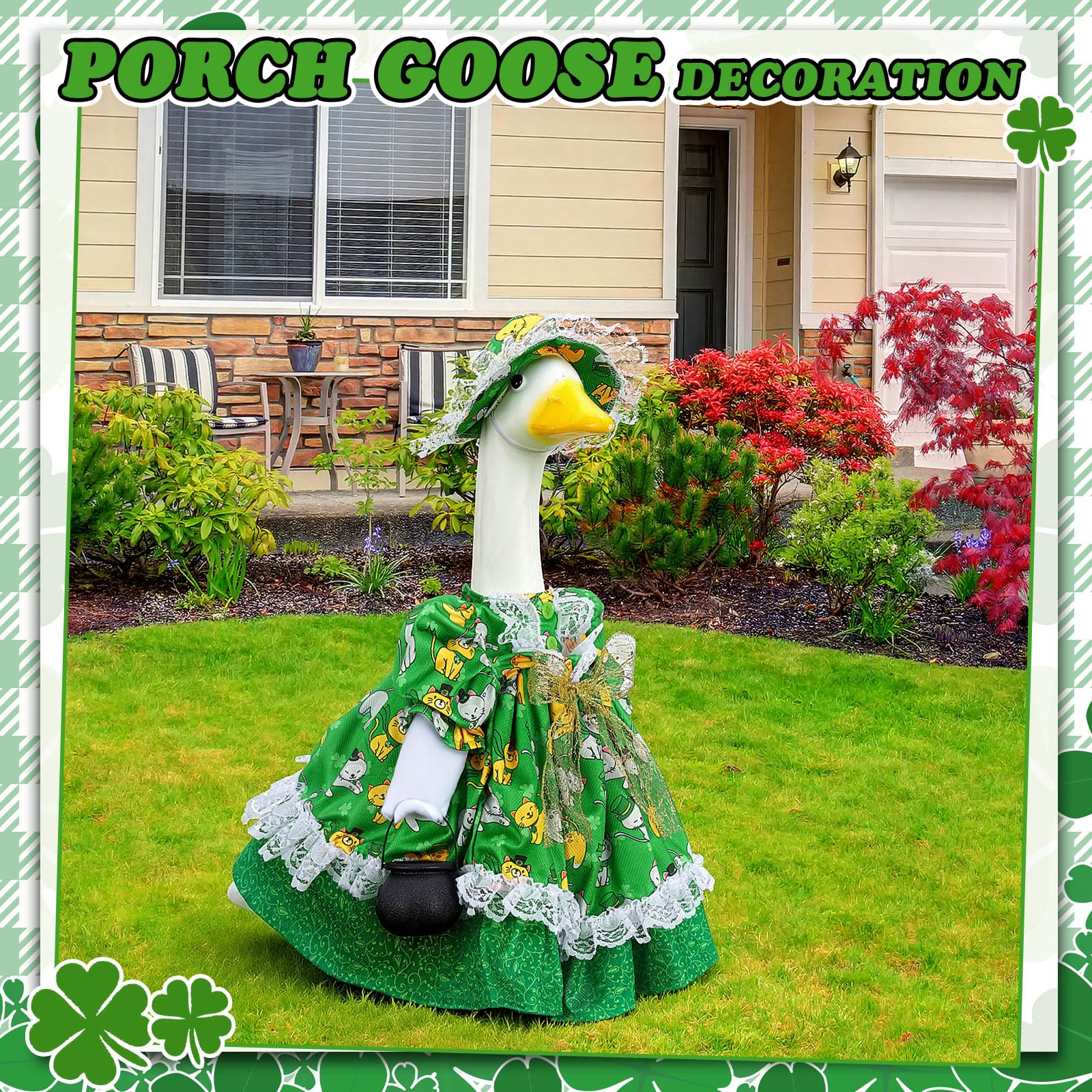 Suzile outdoor-ready design supports yard displays and easy dressing for garden decor.