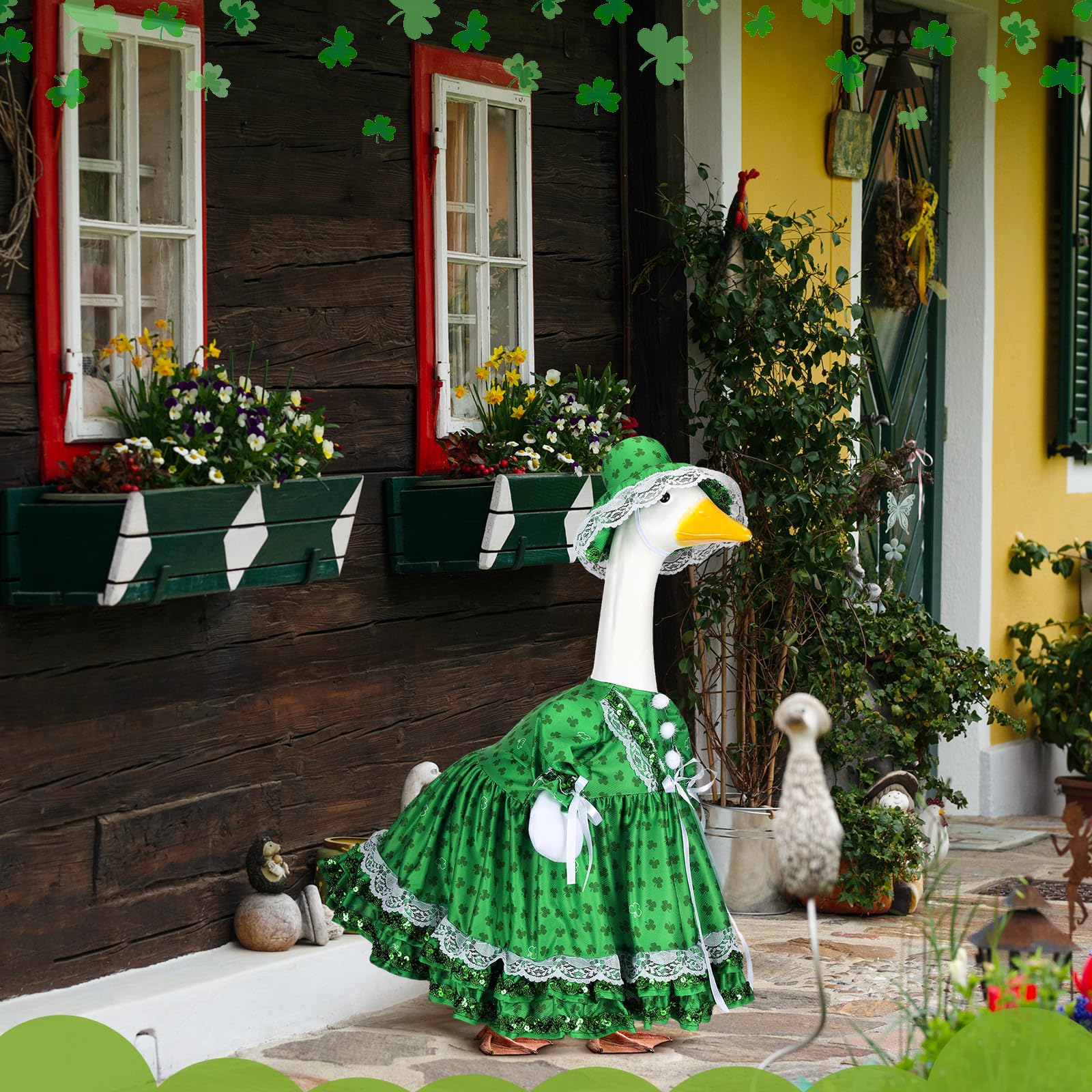 Suzile porch goose costume fits 23 inch geese with simple dressing