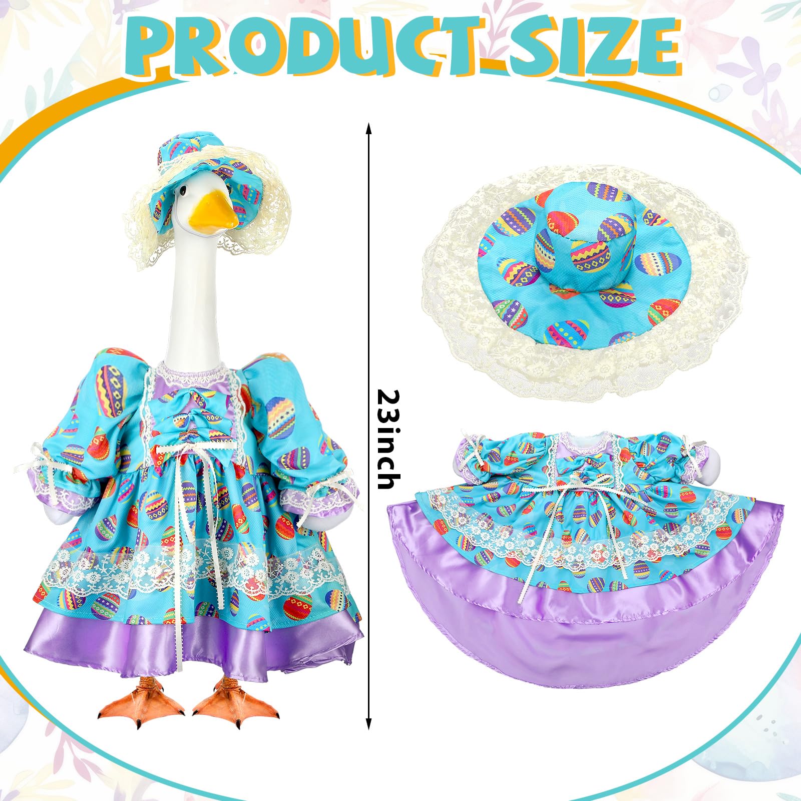 Suzile porch goose costume with hat and skirt for Easter decor