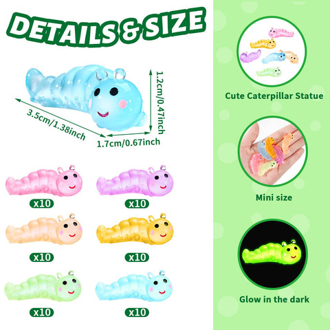 Suzile green resin caterpillar for colorful mini garden scenes