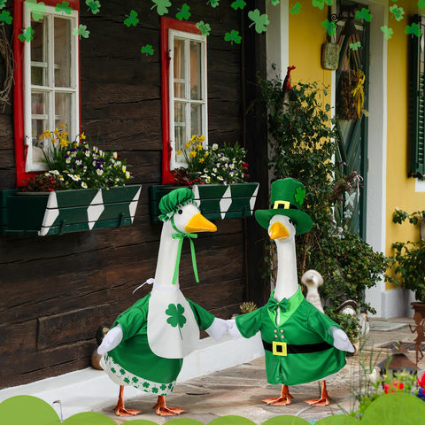 Suzile tie and waistcoat create a polished porch goose look