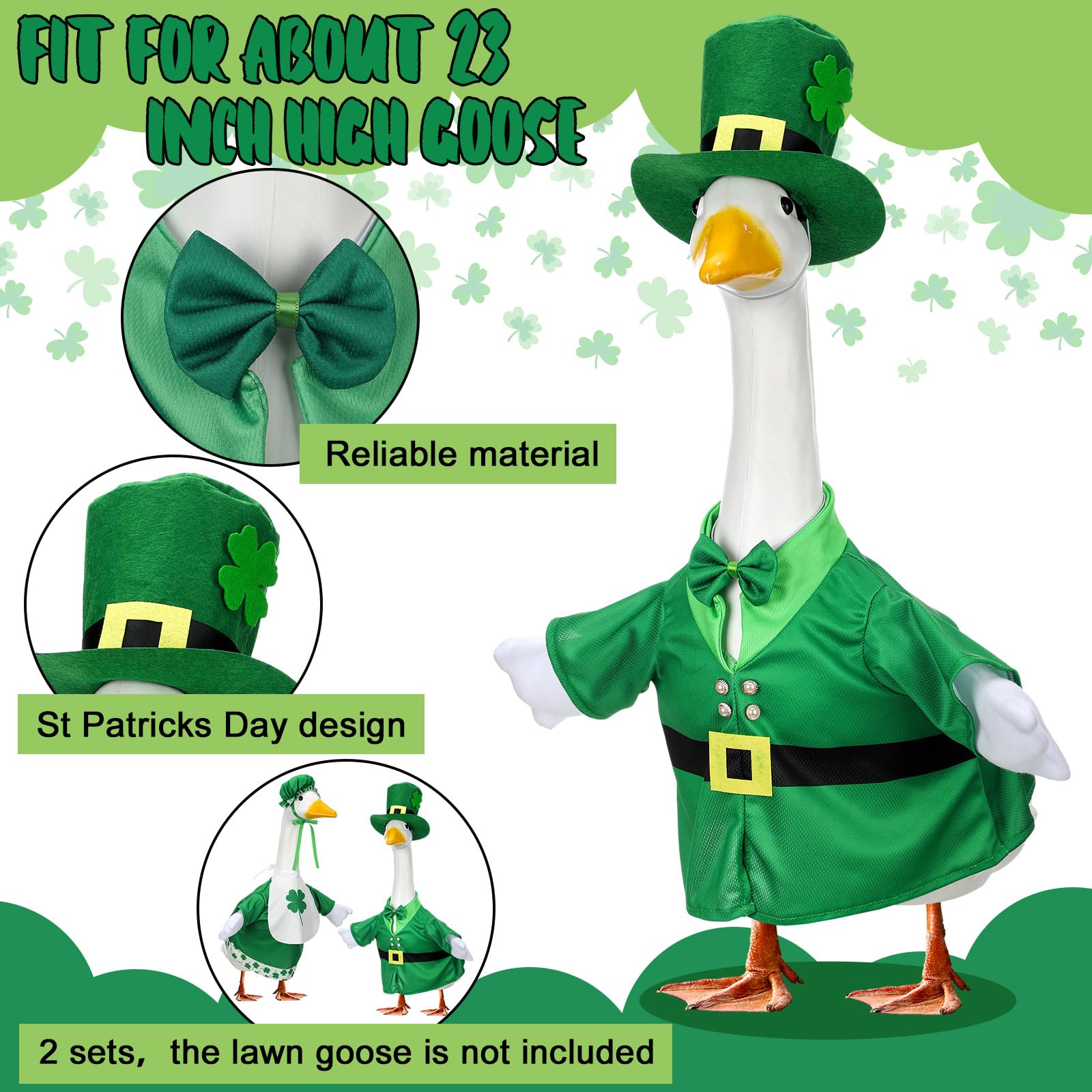 Suzile St Patrick's Day goose costume adds festive lawn detail