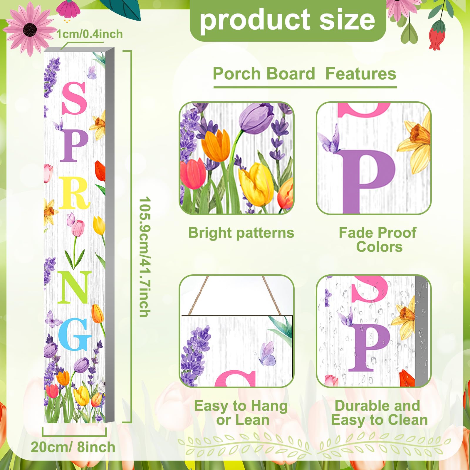 Suzile vertical front door sign with weatherproof ink for outdoor use.