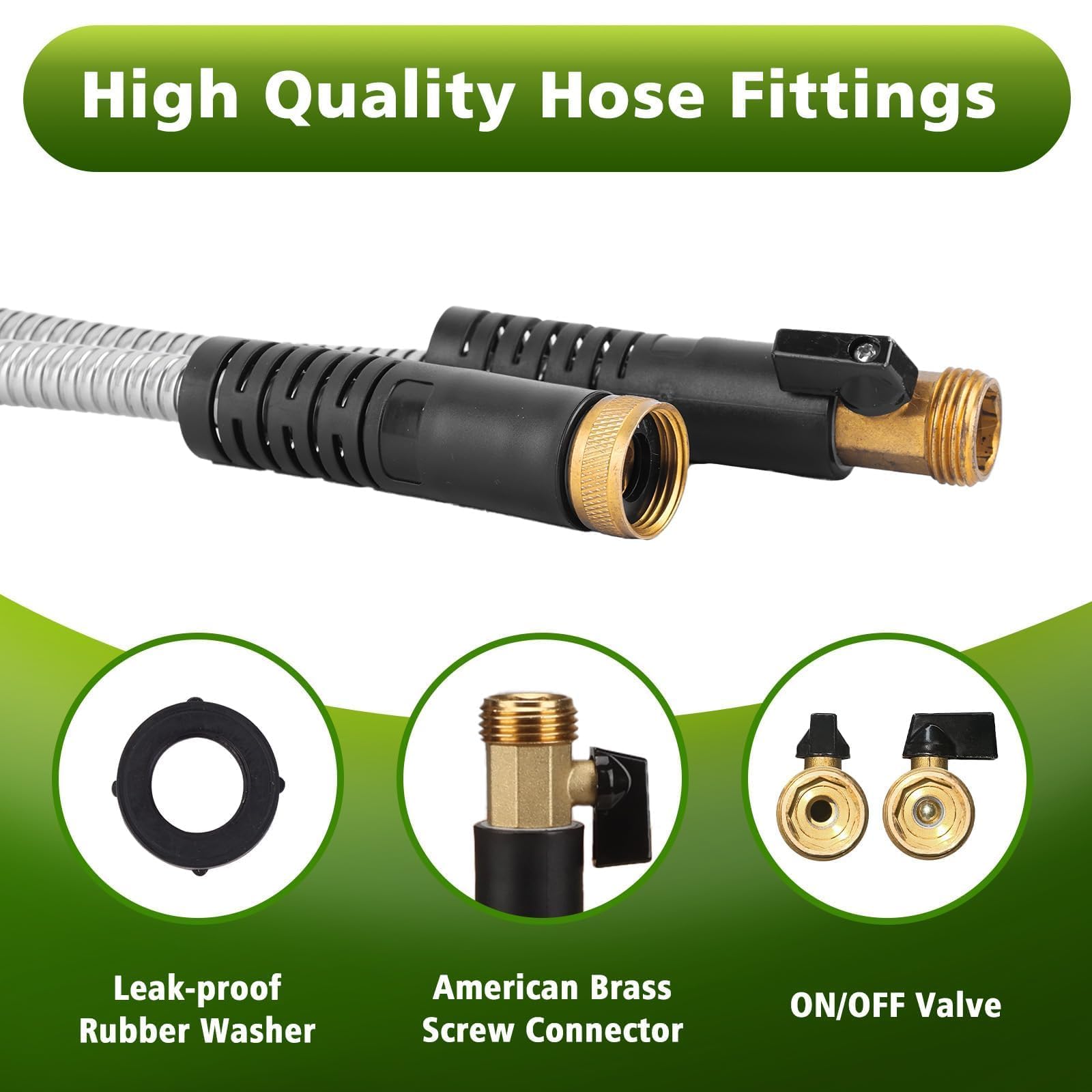 Svansea 10-function sprayer nozzle showcasing versatile watering modes for plants and vehicles.