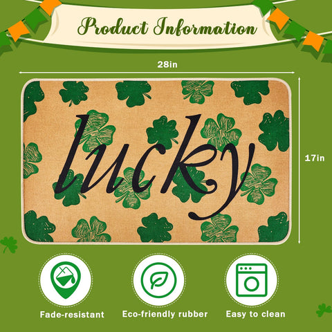 Svepndic shamrock mat absorbs moisture and dust from shoes.