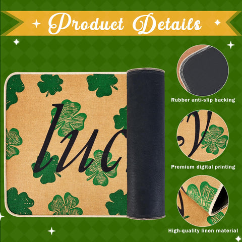 Svepndic St. Patrick's mat features low-profile design for smooth door operation.