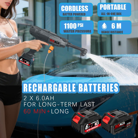 SVSAGA two 24V batteries extend cleaning time full kit