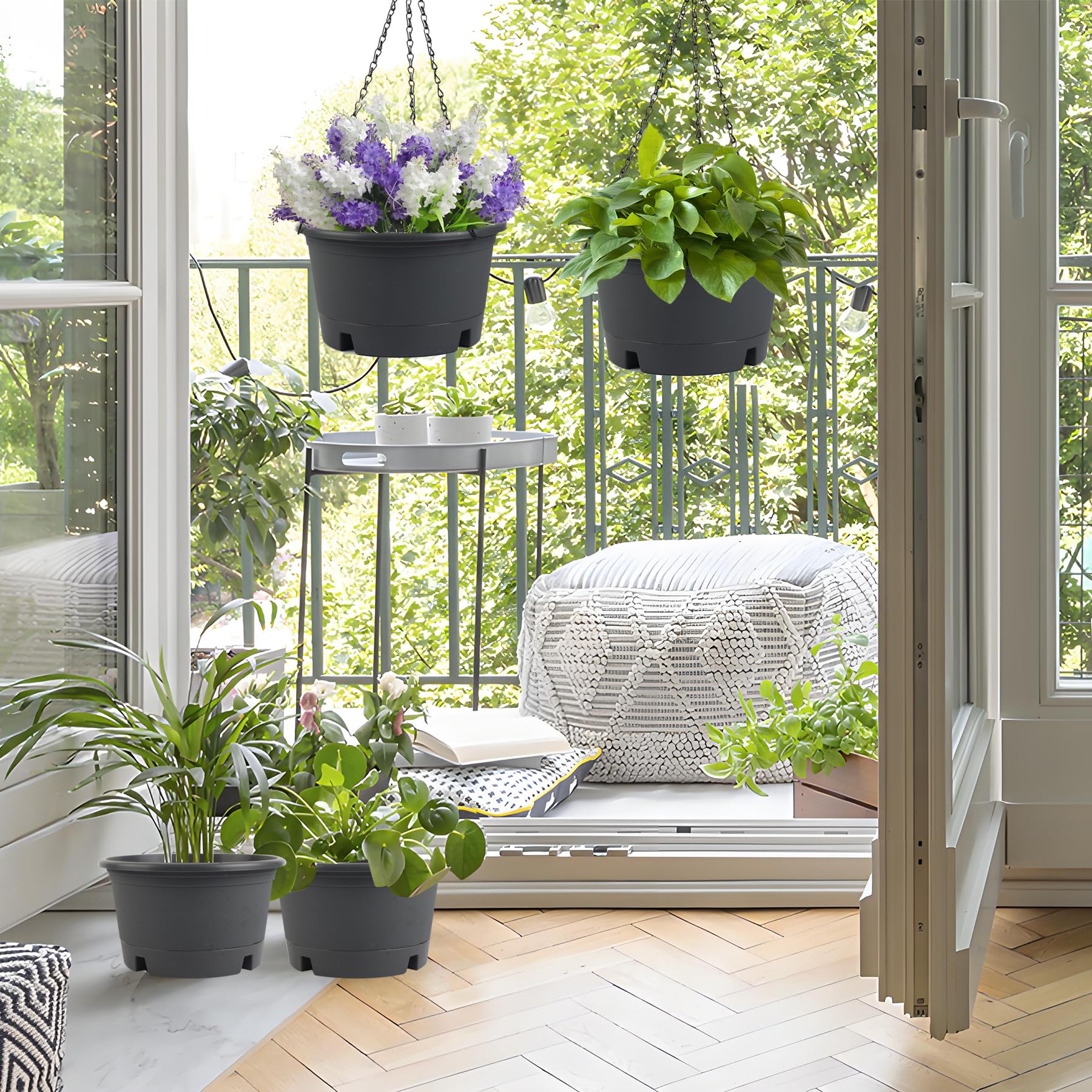 Svxtoby planter removable tray capturing spills and soil