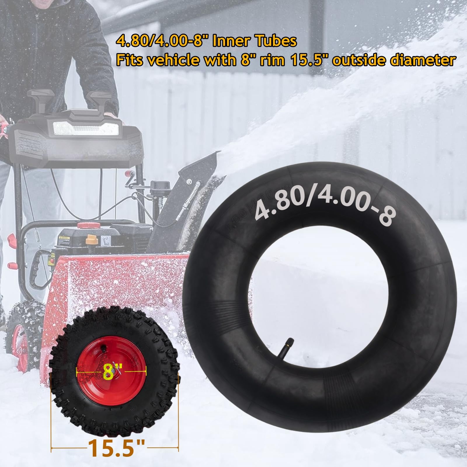 Swagnaz 480-8 inner tube mounted on a wheelbarrow for heavy-duty tasks.