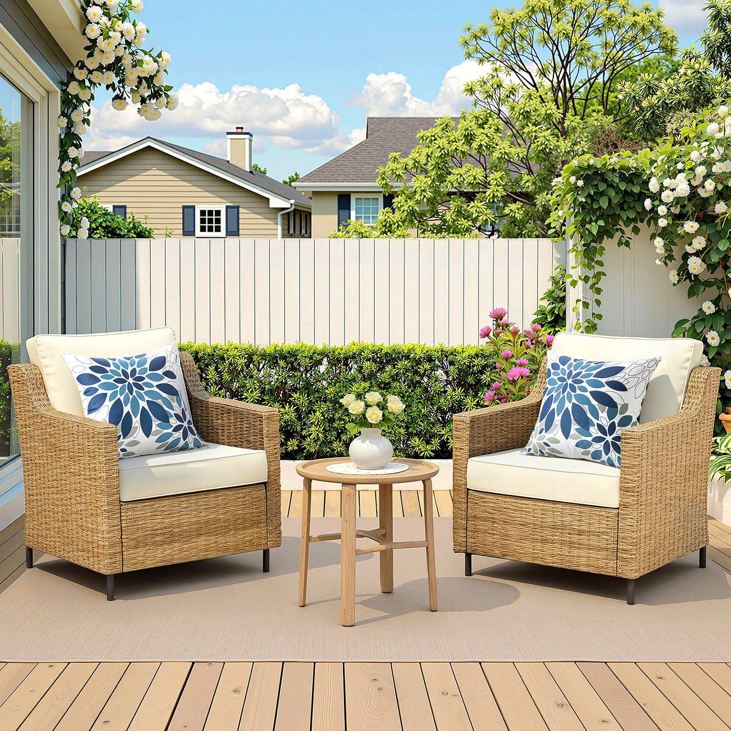 SWANCOCO all-season outdoor pillow cover for year-round patio comfort.