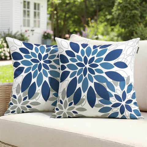 SWANCOCO floral outdoor pillow cover 18x18 waterproof fabric resists rain and fading.