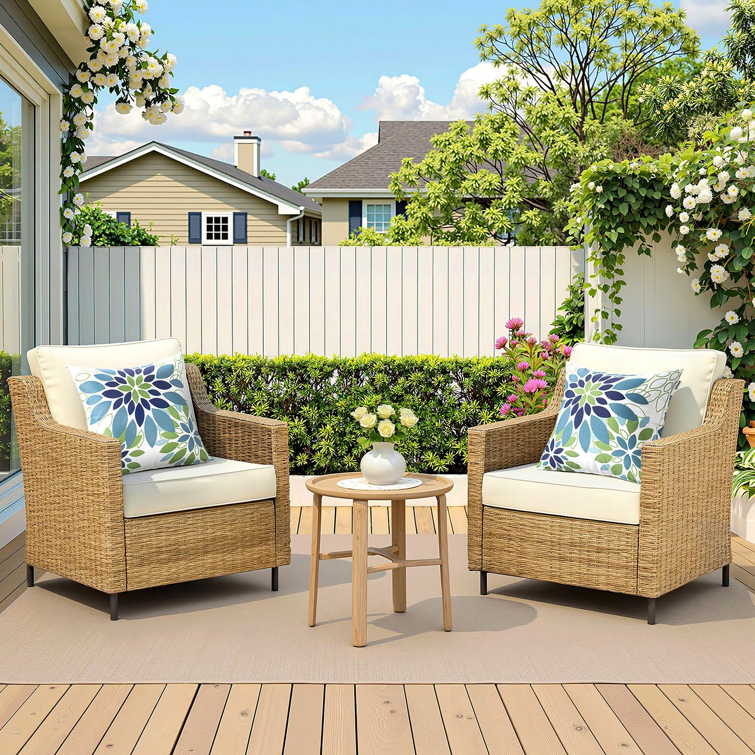 SWANCOCO all-season outdoor pillow cover designed to endure sun and rain