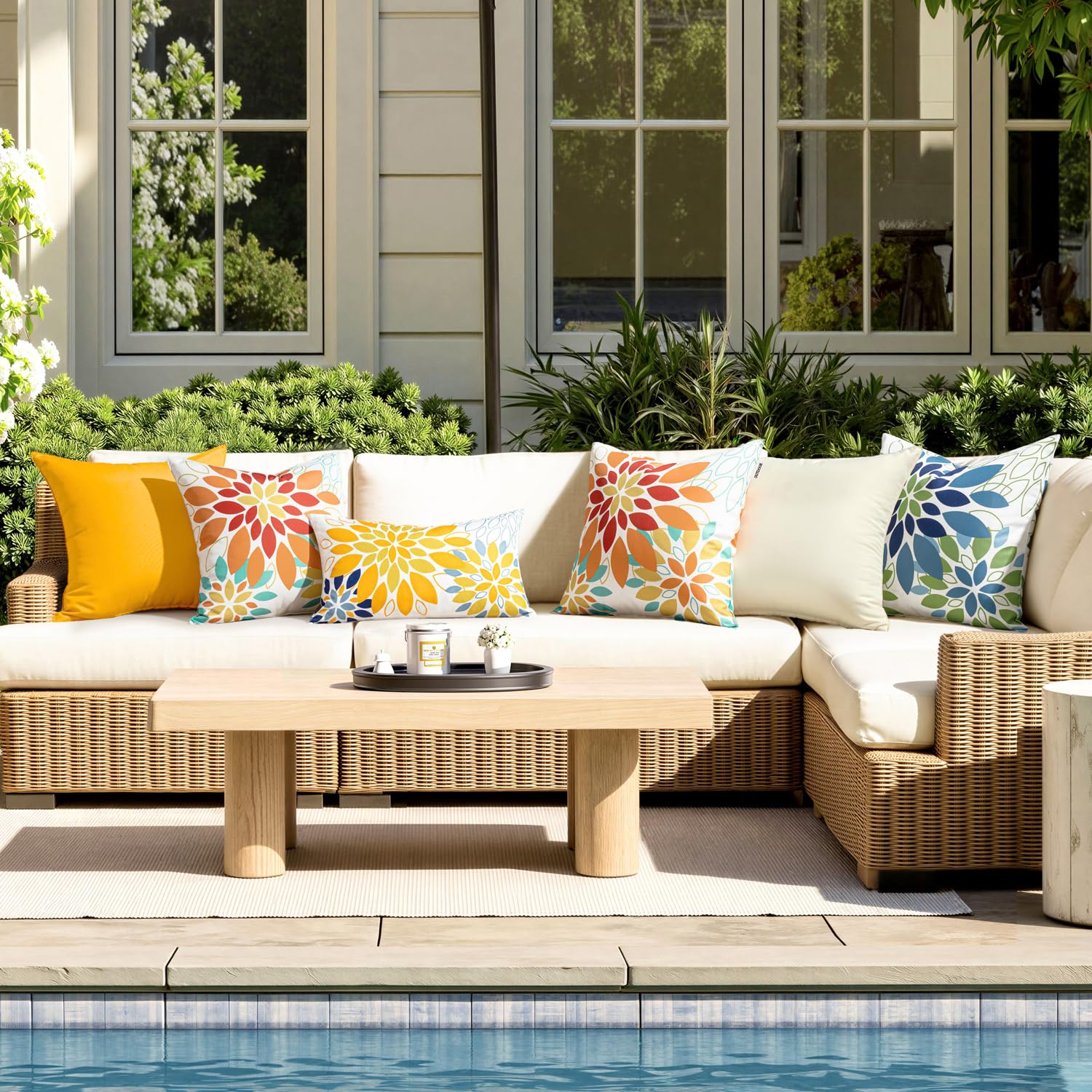 SWANCOCO vibrant floral design brightens garden benches and porches