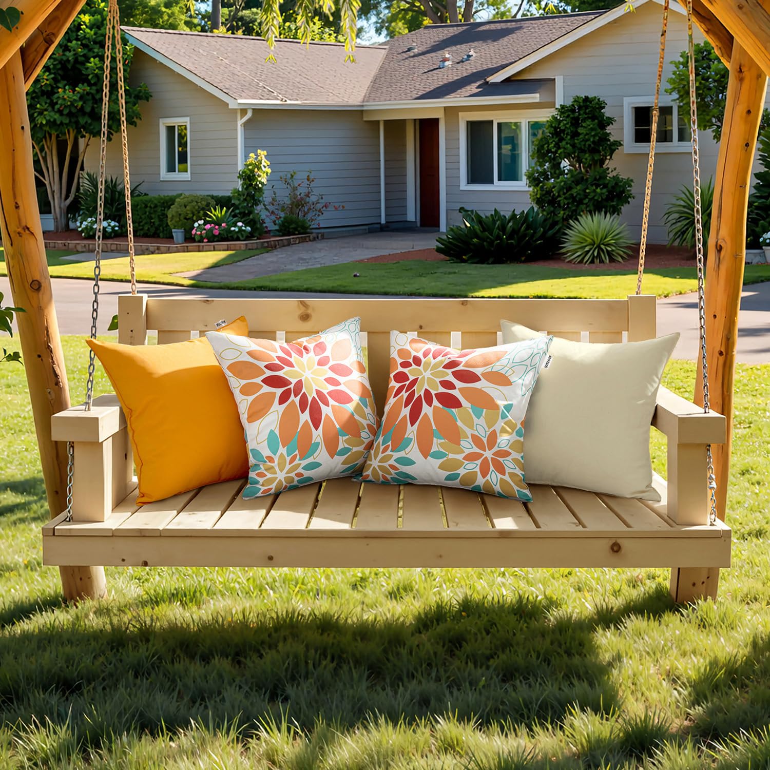 SWANCOCO all-season pillow covers enhance outdoor decor with color