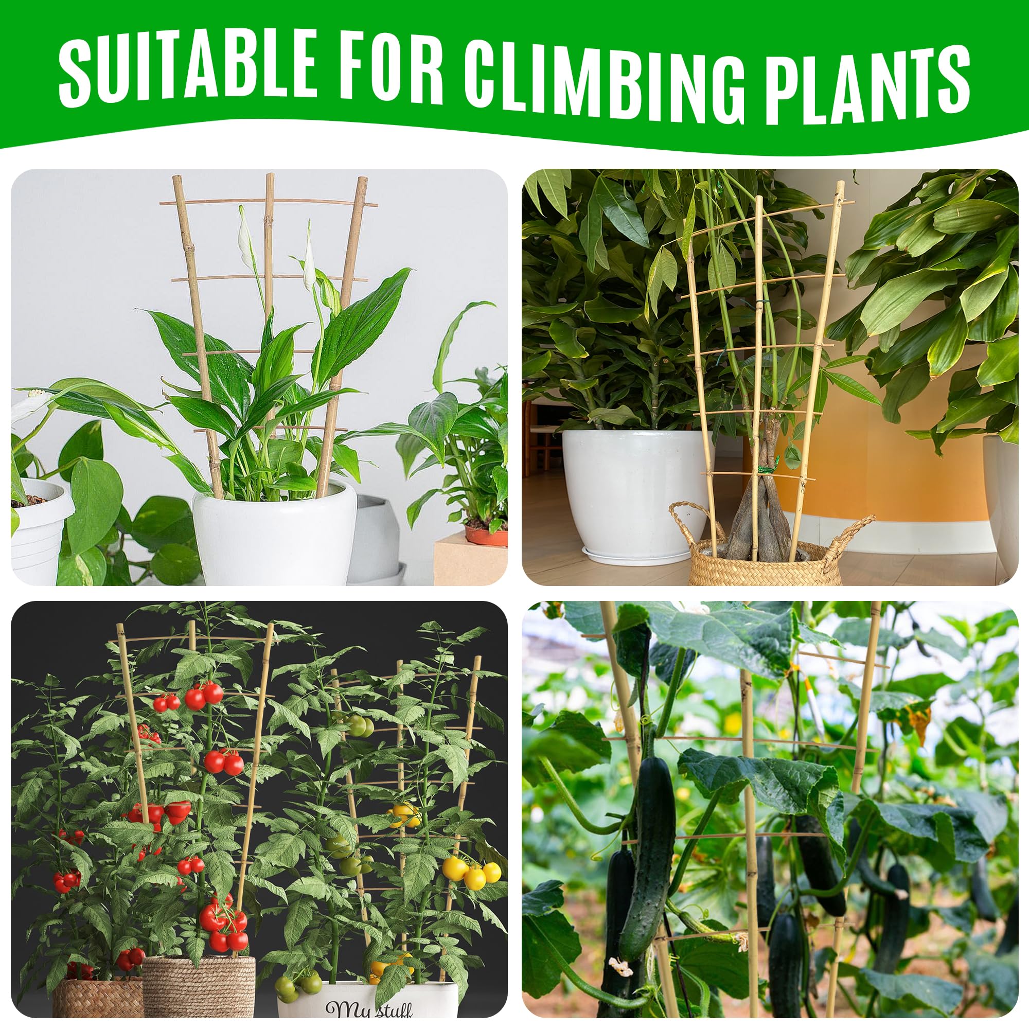 SWANGSA bamboo trellis easy to install in pots or beds.