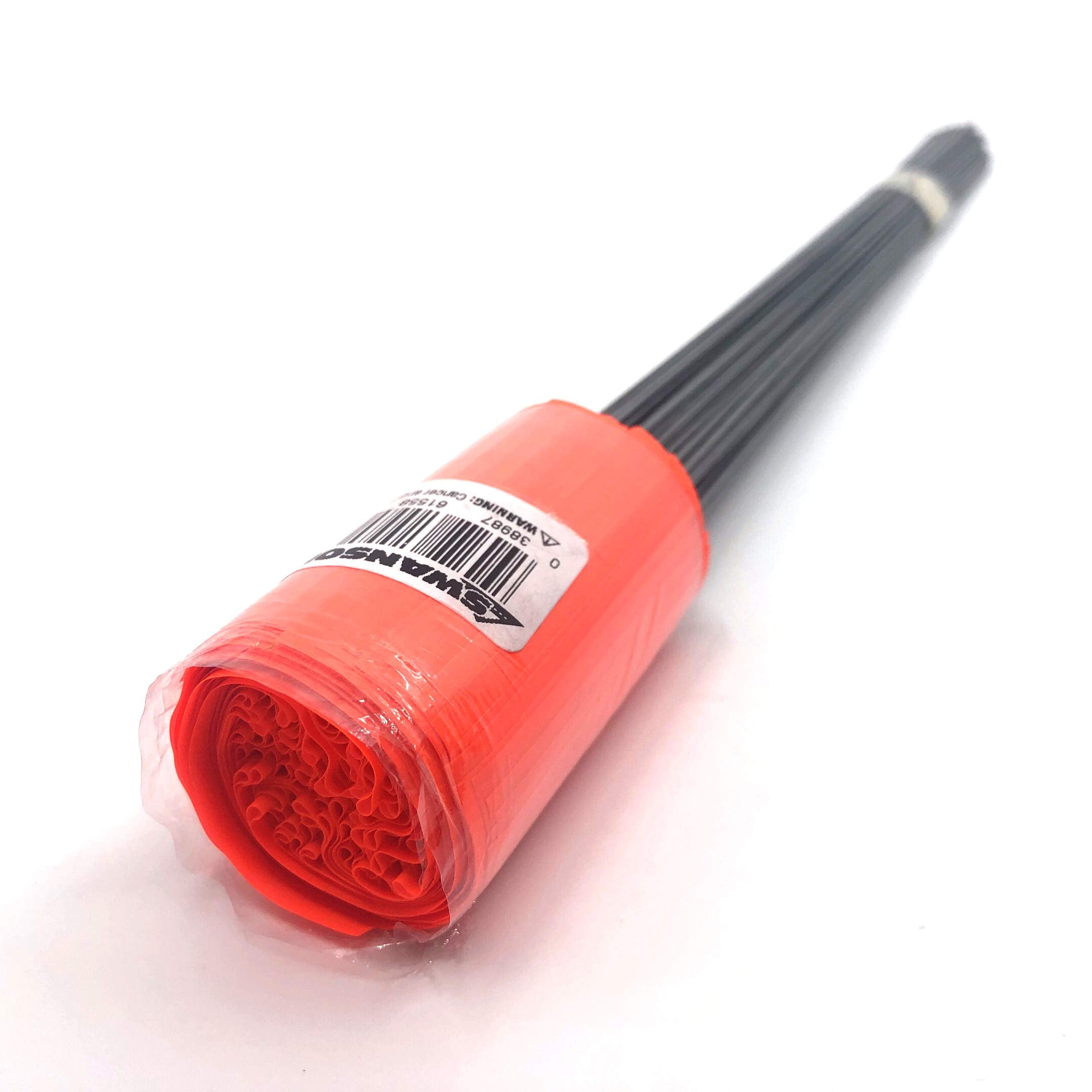 Swanson PVC flag material offers bright orange visibility in outdoor conditions.