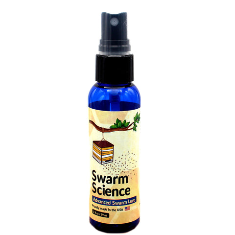 Swarm Science Swarm Lure bottle prepared for field use to attract swarms