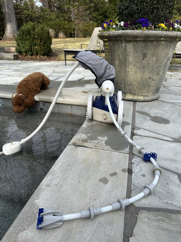 SWASHER lightweight rotating scrubber cleans waterline and walls for easier maintenance.